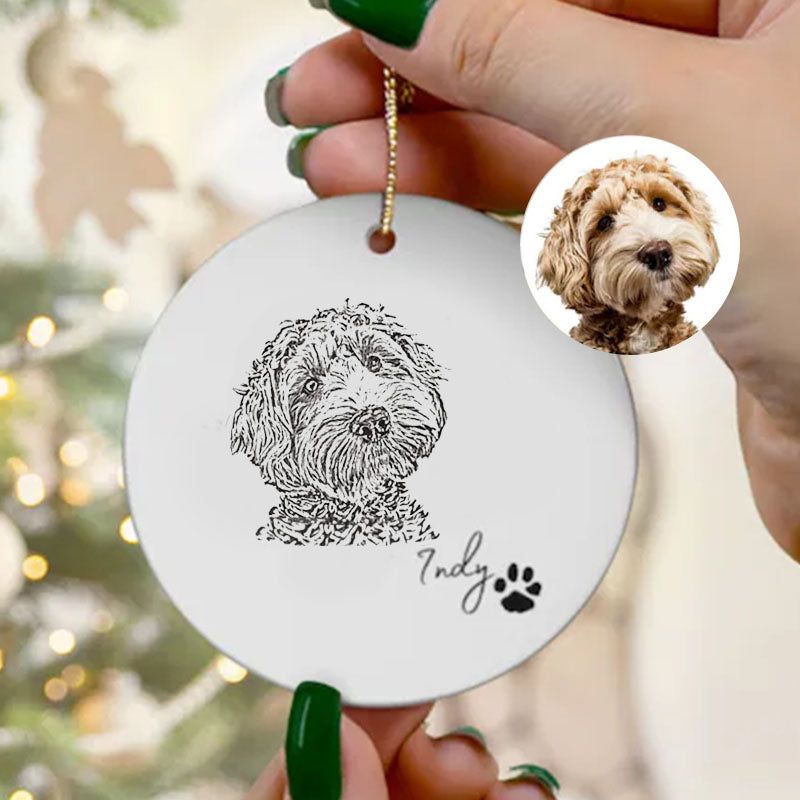 Personalized Pet Ornament Using Pet's Photo + Name - Custom Ornament Christmas