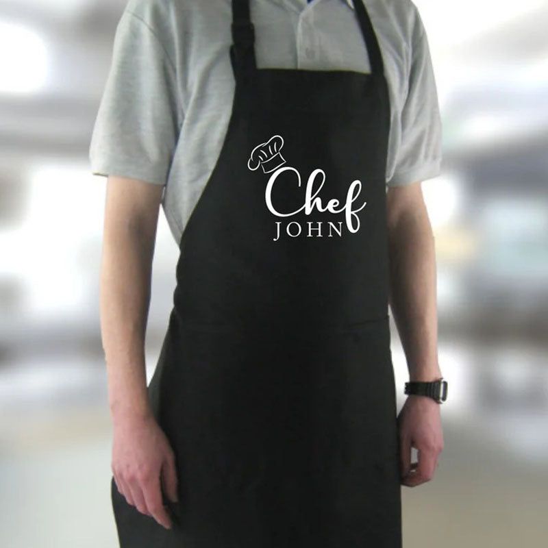 Chef Printed Personalised Apron with pockets  for Father's or Mother's Day gift!