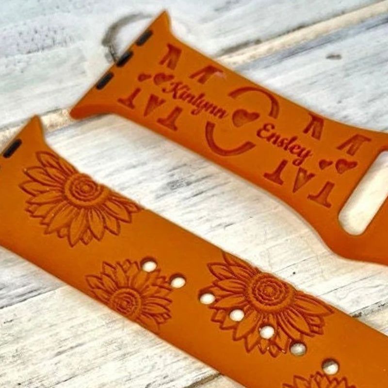 Sunflower Mom Watch band Personalized Mothers Day iWatch Band Silicone