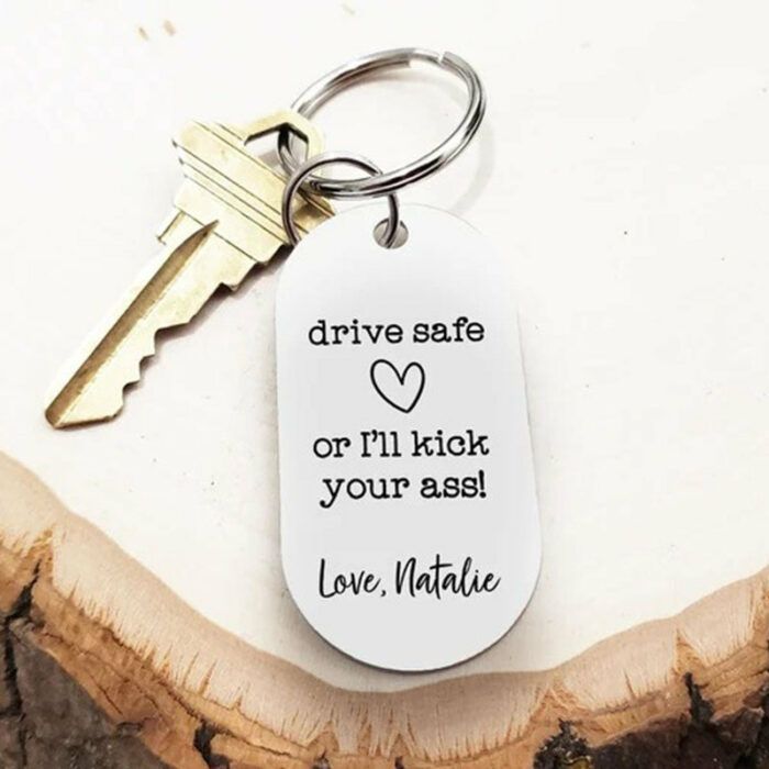 Drive Safe Photo Keychain | Customized Photo Gifts | Funny Keychain