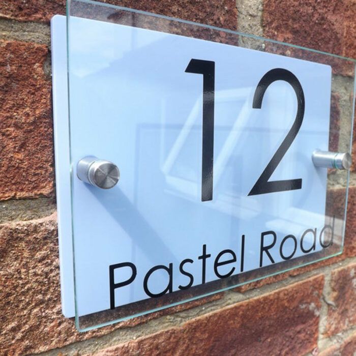 Acrylic Modern house sign plaque door number street small and large size house name plaques