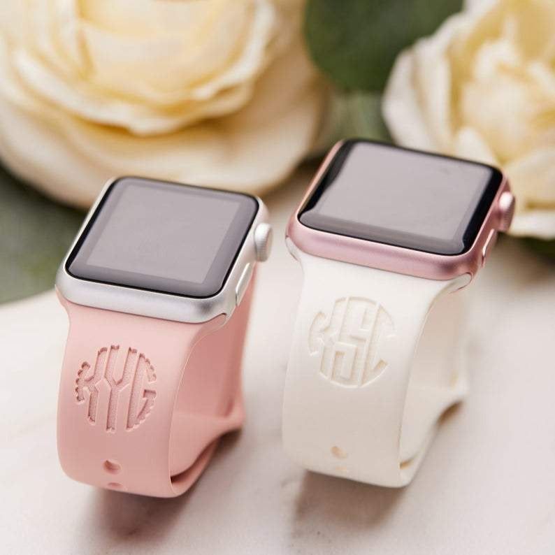 Engraved Apple Watch Band, Personalized Silicone Watch Strap, Fits All Series!